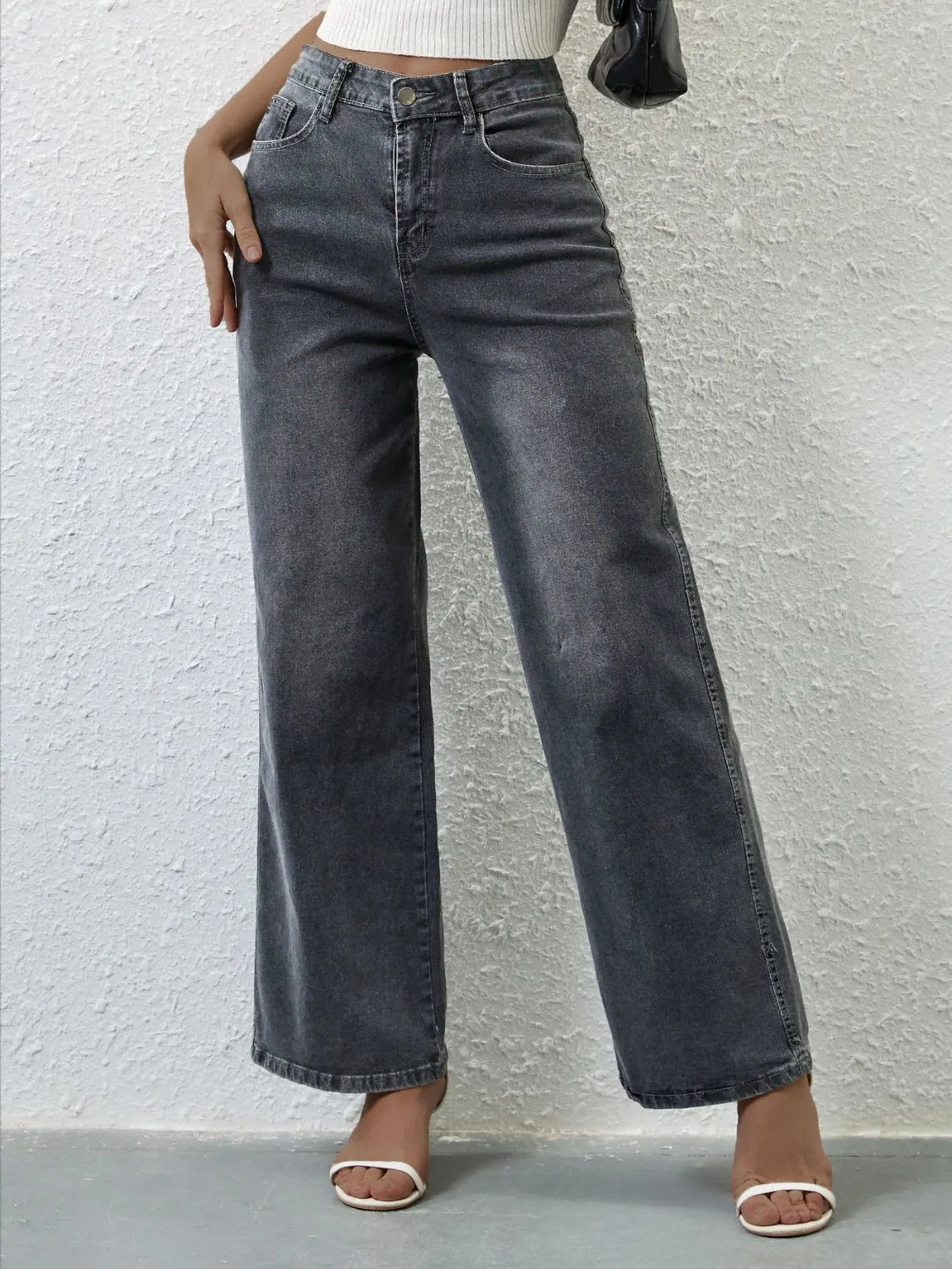 High Rise Wide Leg Jeans - Premium Women / Jeans & Denim from Trendsi - Just $35.86! Shop now at Handbags Specialist Headquarter