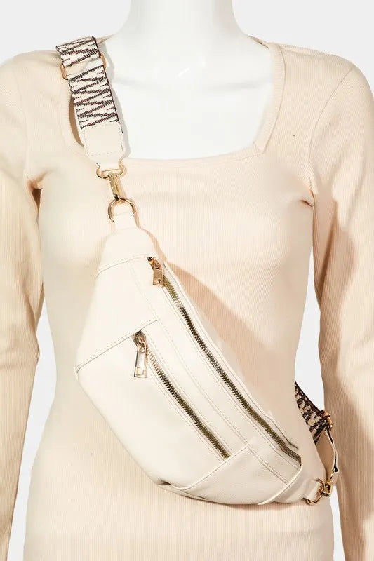 Fame PU Leather Crossbody Bag with Removable Strap - Premium Crossbody Bag from Trendsi - Just $30.99! Shop now at Handbags Specialist Headquarter