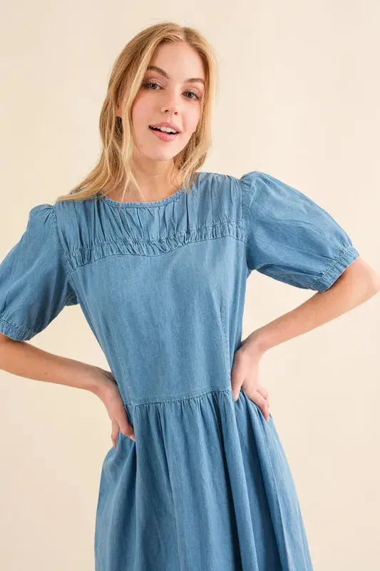 And The Why Plus Size Washed Chambray Midi Dress.