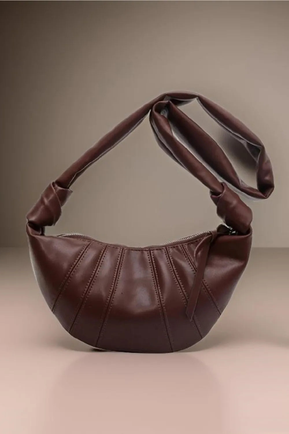 Zenana Vegan Leather Croissant Crossbody Bag - Premium Crossbody Bag from Trendsi - Just $31.99! Shop now at Handbags Specialist Headquarter
