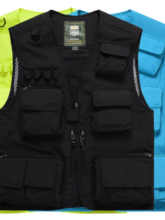 Men's Full Size Mesh  Zip Up Vest Plus Size - Premium Men's Zip Up Vest from Trendsi - Just $82.65! Shop now at Handbags Specialist Headquarter