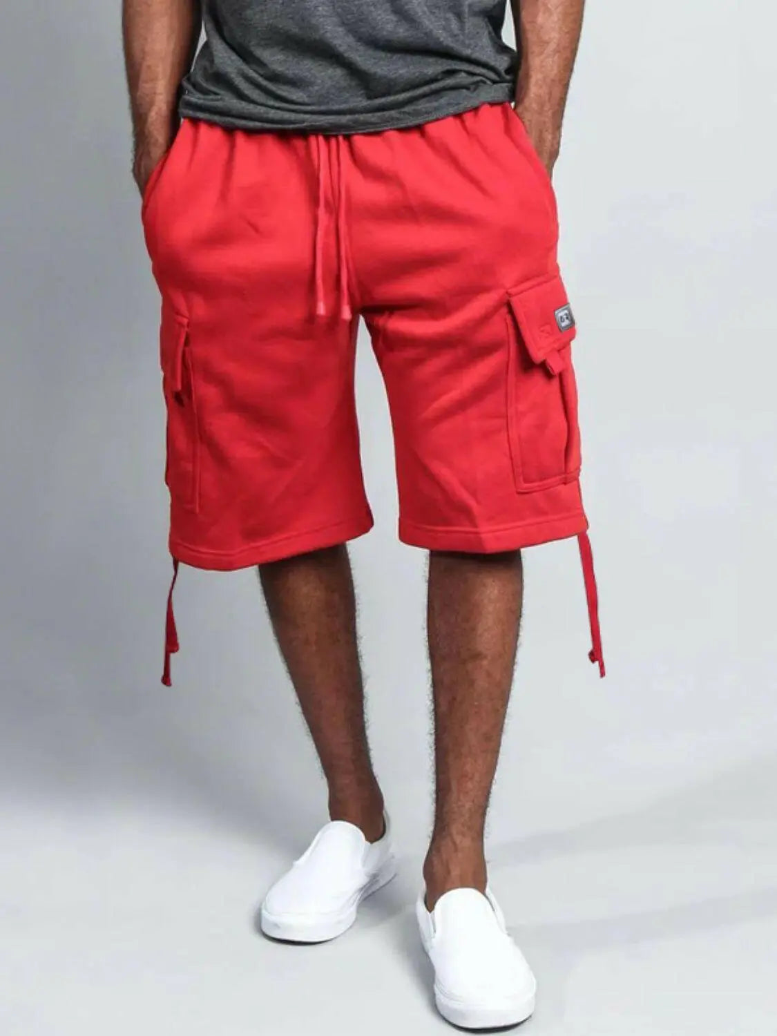 Men's Full Size Drawstring Shorts with Pockets Plus Size.