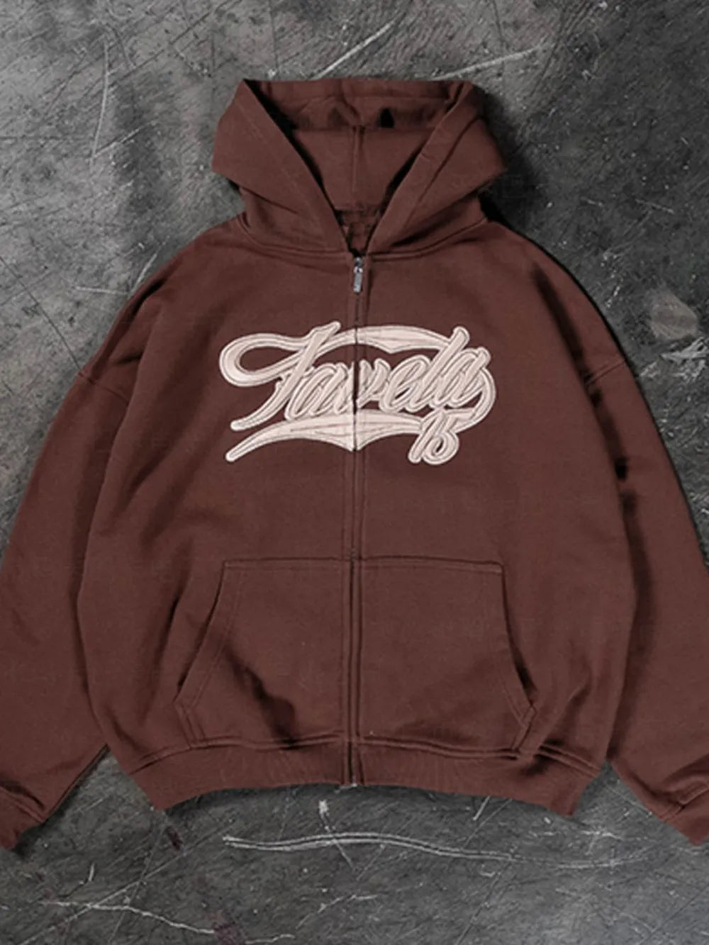 Men's Letter Embroidered Zip Up Long Sleeve Hoodie - Premium Men's Sweatshirts from Trendsi - Just $34.60! Shop now at Handbags Specialist Headquarter