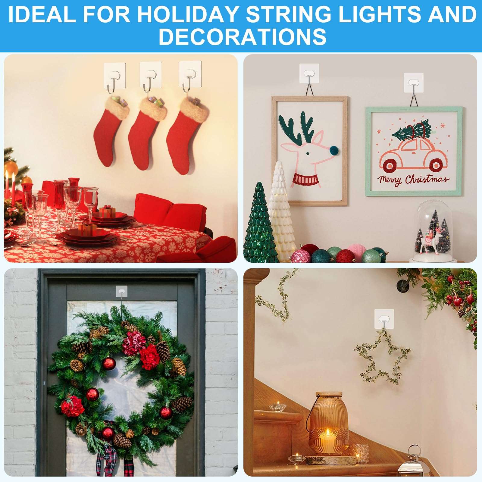 Heavy Duty Transparent Wall Hooks - 8 Pack - Handbags Specialist Headquarter