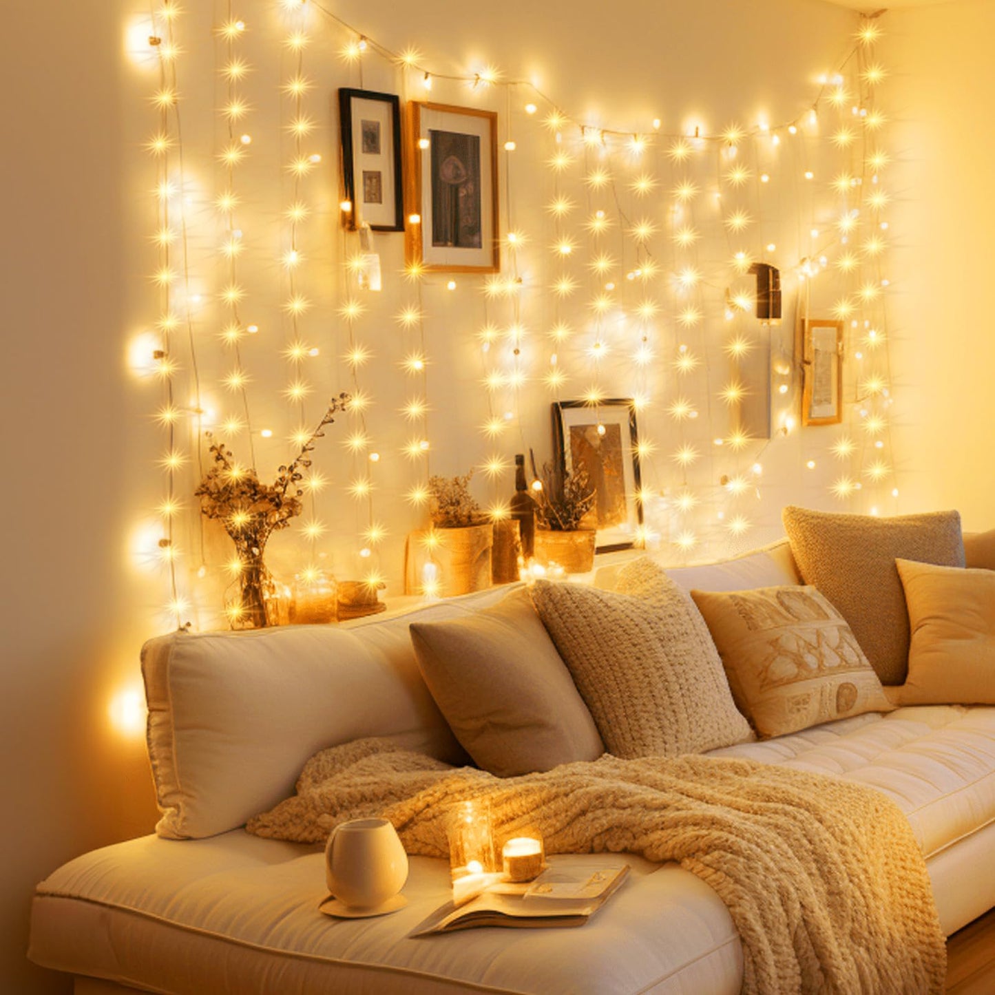 Minetom 300 LED Dimmable Fairy Curtain Lights - Handbags Specialist Headquarter