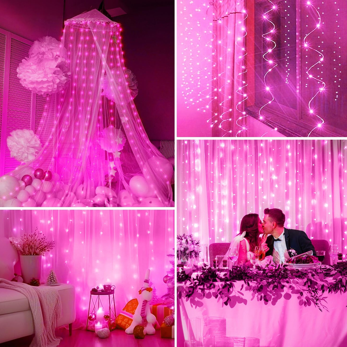 Minetom 300 LED Dimmable Fairy Curtain Lights - Handbags Specialist Headquarter