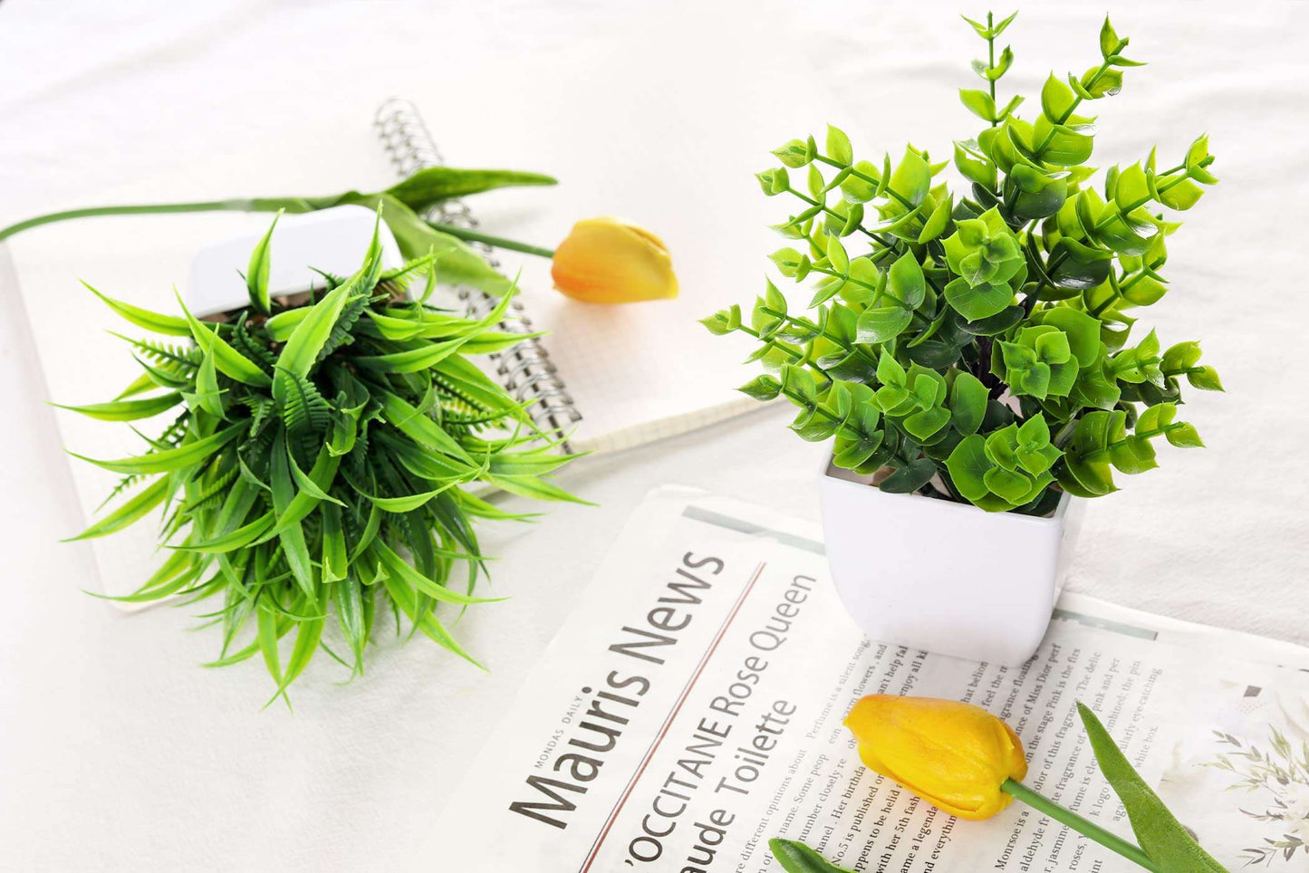 Rose Mini Potted Faux Plants - 2 Pack Decor - Handbags Specialist Headquarter