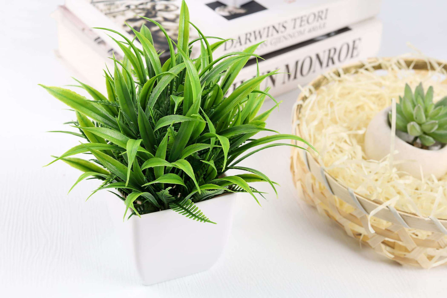 Rose Mini Potted Faux Plants - 2 Pack Decor - Handbags Specialist Headquarter