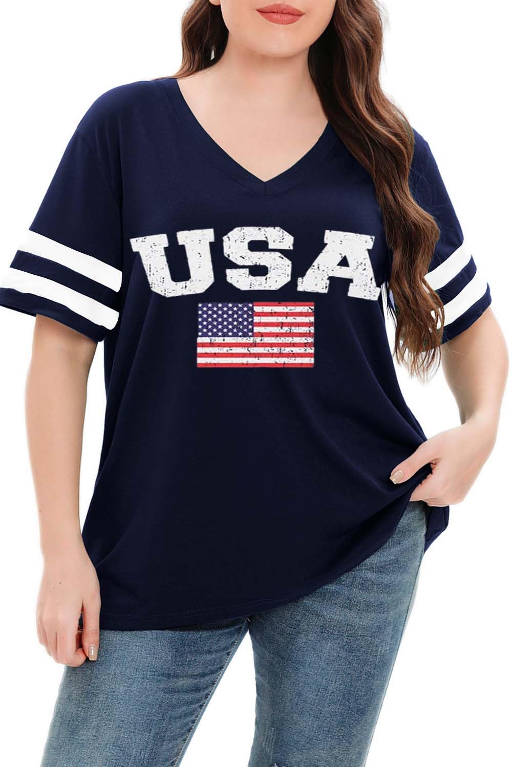 Summer V - Neck Plus Tunic Tee for Women 1X - 5X - Handbags Specialist Headquarter