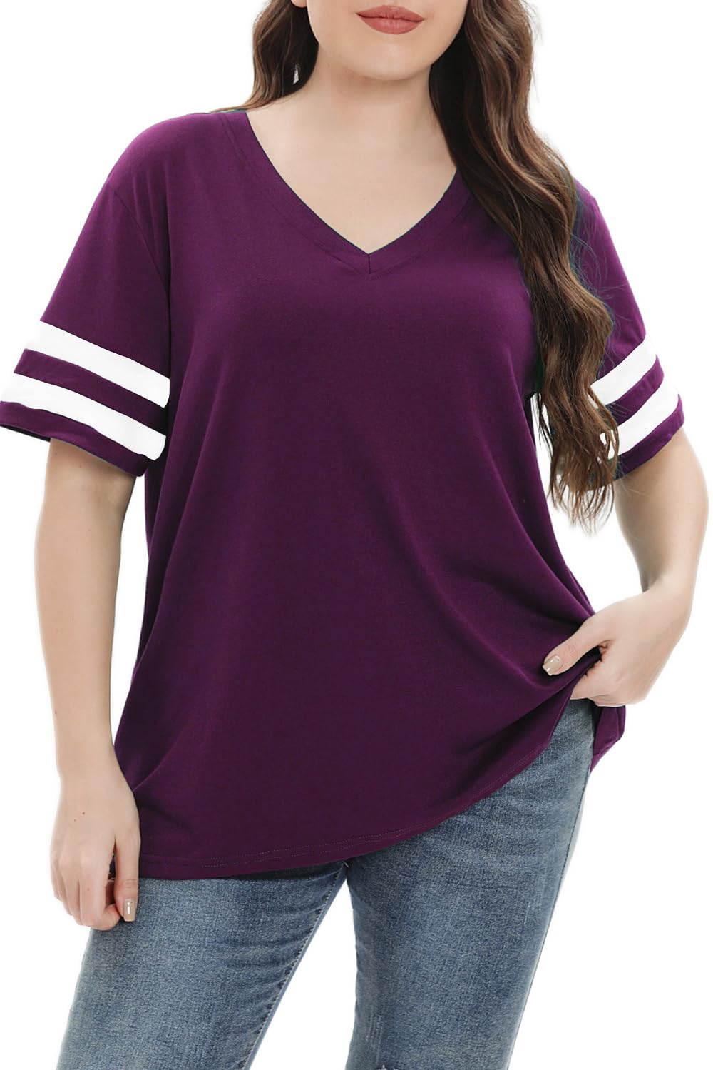 Summer V - Neck Plus Tunic Tee for Women 1X - 5X - Handbags Specialist Headquarter