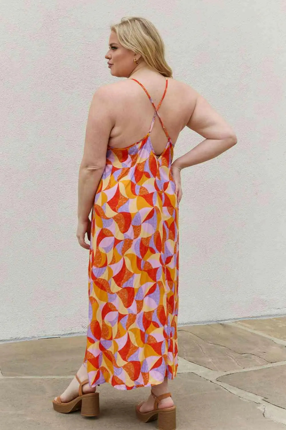 And The Why Full Size Printed Sleeveless Maxi Dress.