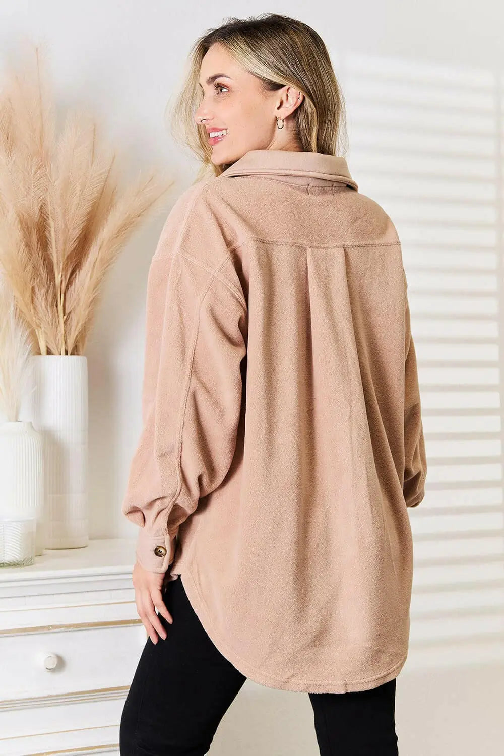Heimish Cozy Girl Full Size Button Down Shacket.