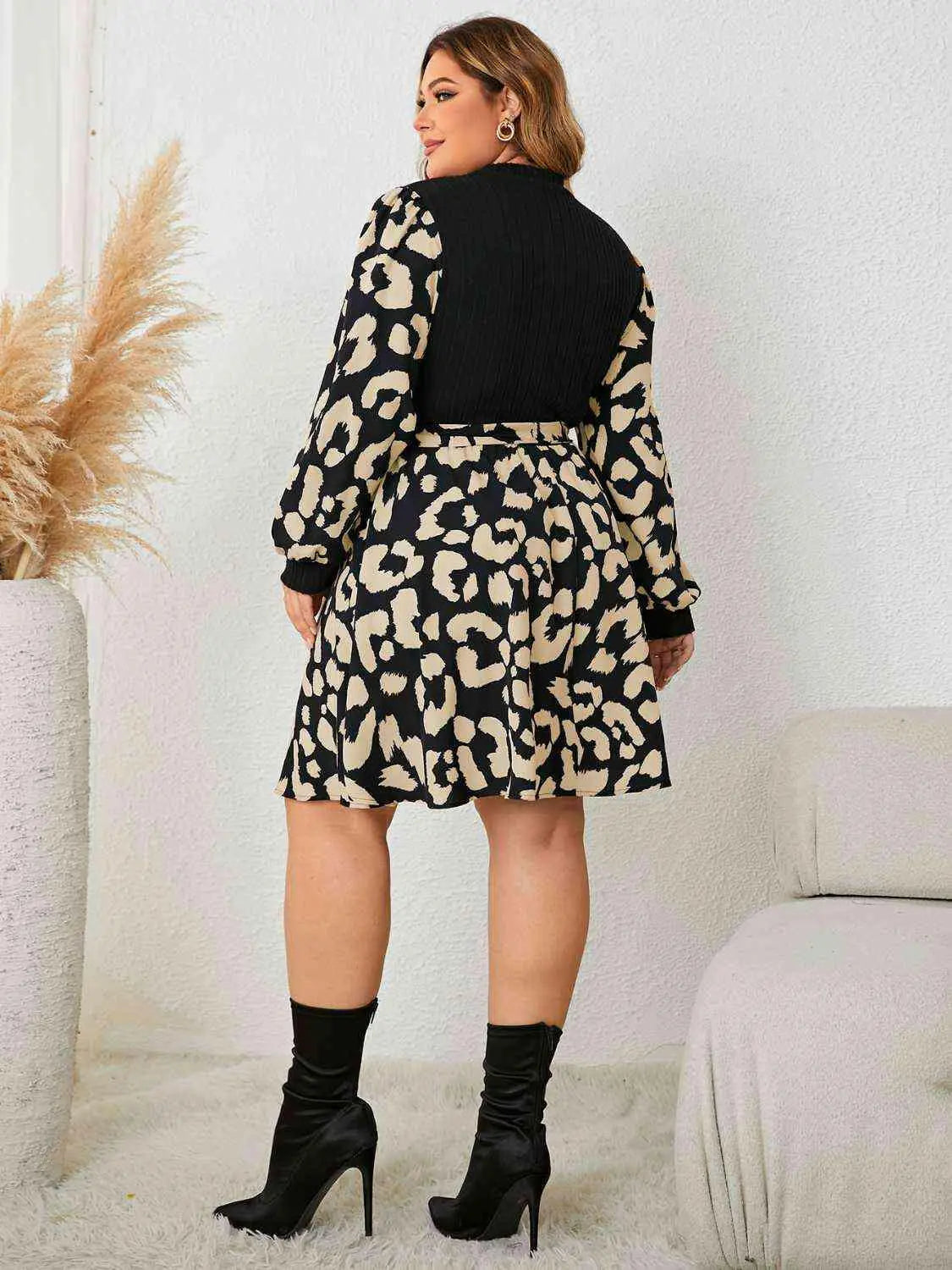 Plus Size Splicing Dress.