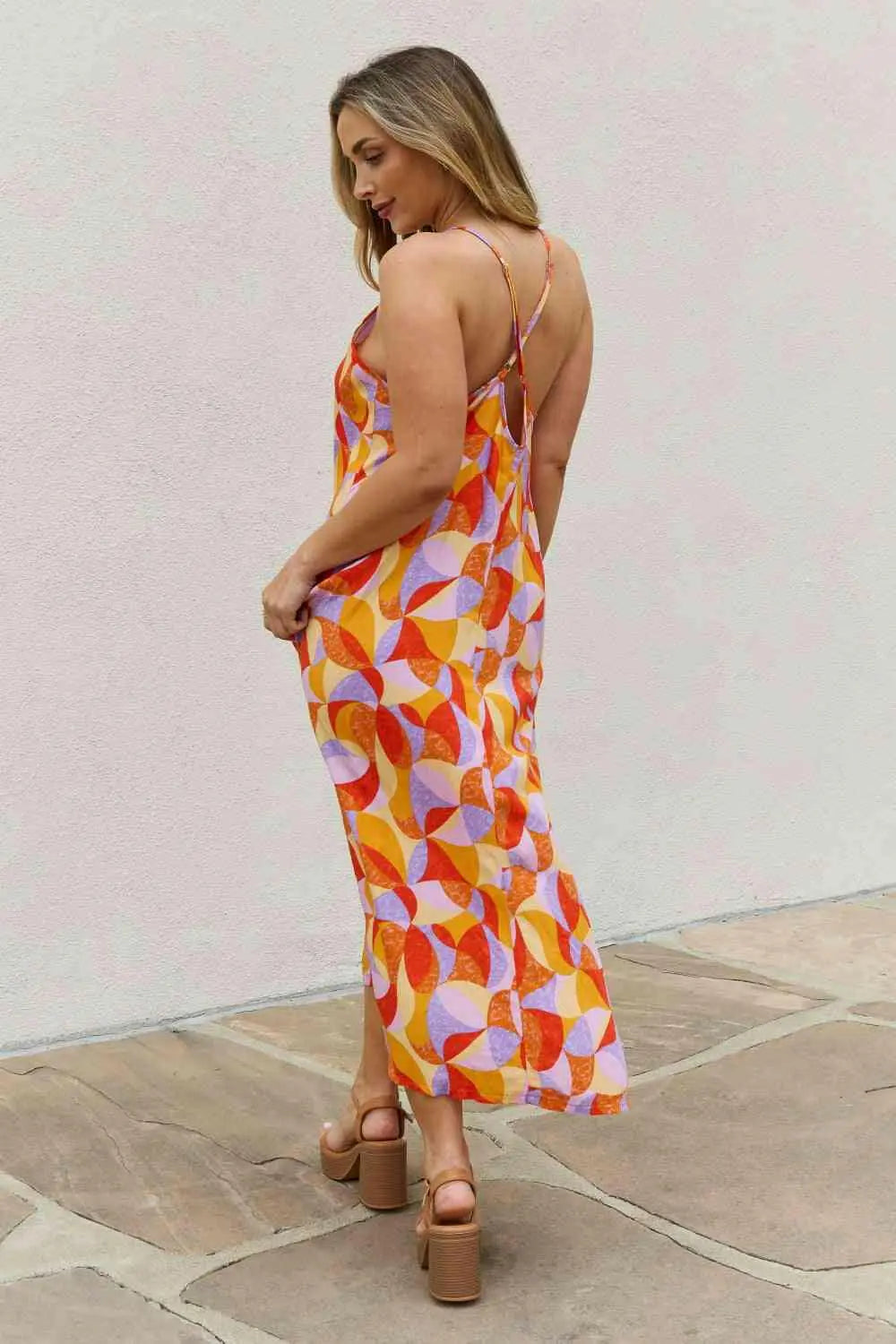 And The Why Full Size Printed Sleeveless Maxi Dress.