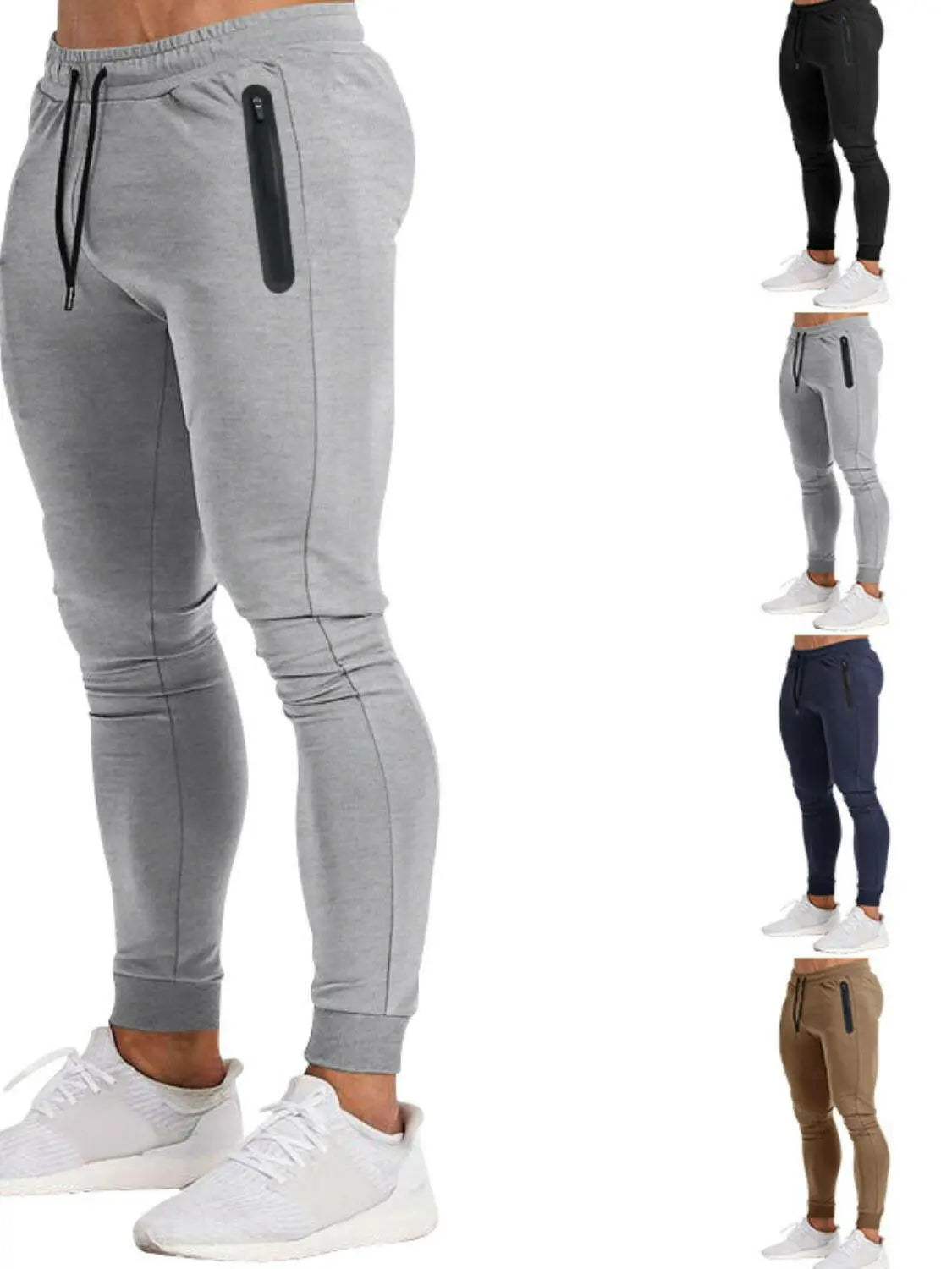 Men's Full Size Drawstring Pants with Pockets Plus Size.