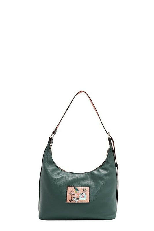 Nicole Lee USA Party King Shoulder Bag with 2 Accessory Pockets Front.