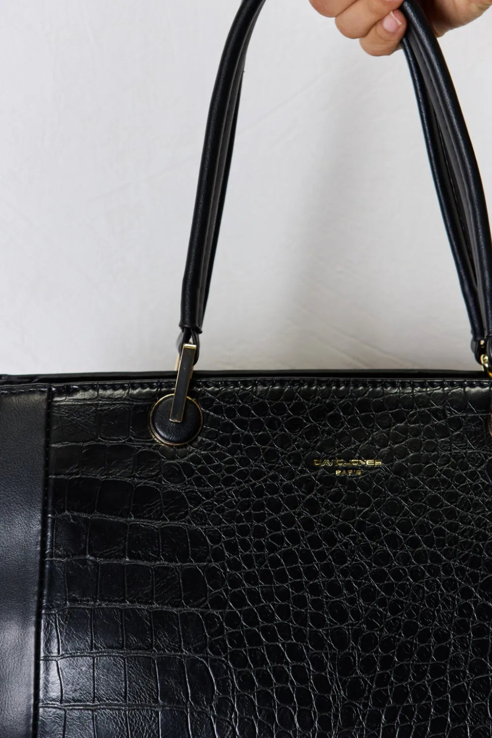 David Jones Texture PU Leather Handbag - Premium Handbags from Trendsi - Just $52.99! Shop now at Handbags Specialist Headquarter