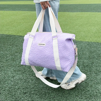 Textured Nylon Travel Bag - Premium travel-bag from Trendsi - Just $44.99! Shop now at Handbags Specialist Headquarter