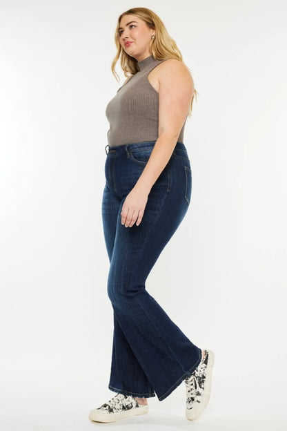 Kancan Full Size Mid Rise Flare Jeans - Premium Sleepwear from Trendsi - Just $67.99! Shop now at Handbags Specialist Headquarter