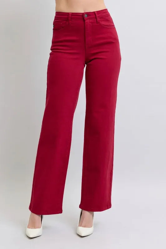 Judy Blue Full Size High Waist Heart Shaped Back Pockets 90's Straight Jeans Plus Size - Premium Women / Jeans & Denim from Trendsi - Just $63.99! Shop now at Handbags Specialist Headquarter