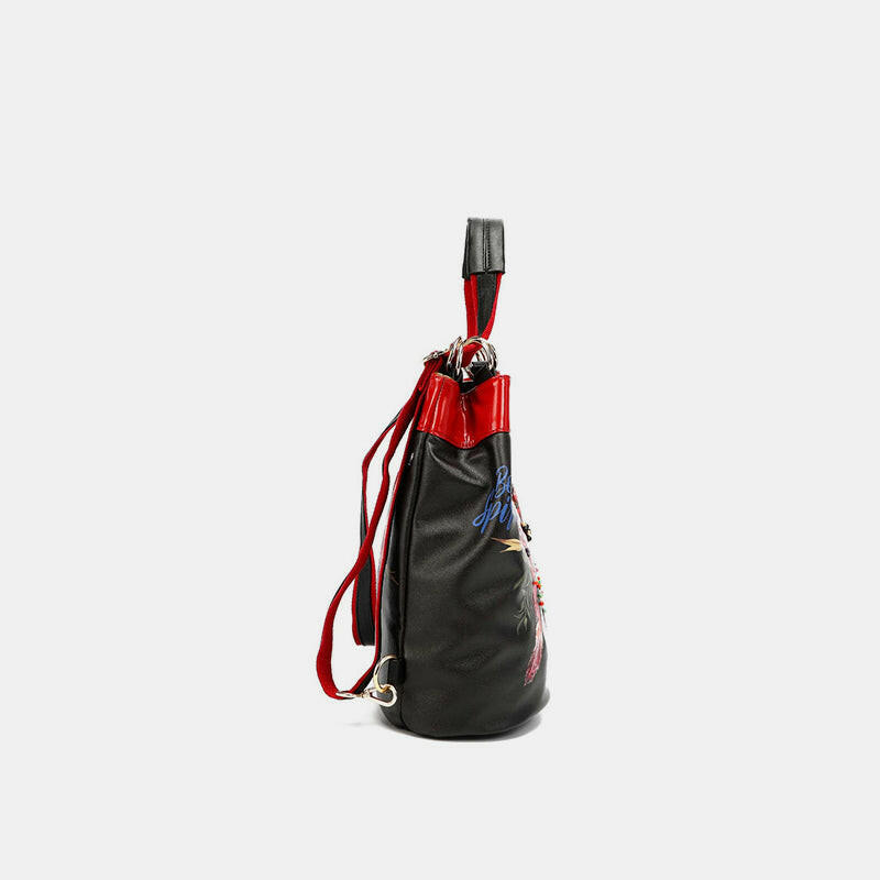 Nicole Lee USA Flower Pattern Adjustable Strap Backpack Bag.