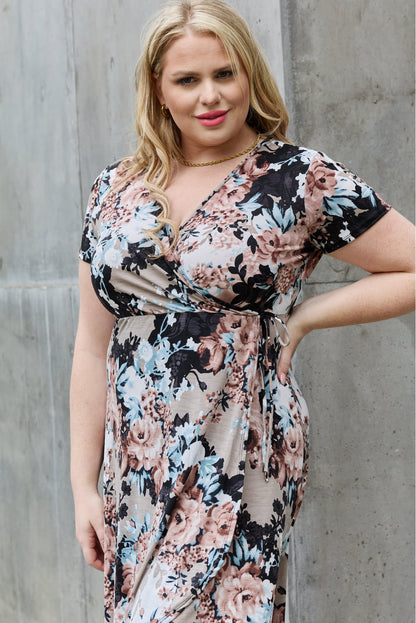 Heimish Give Me Roses Full Size Floral Maxi Wrap Dress - Premium Dresses from Trendsi - Just $30.99! Shop now at Handbags Specialist Headquarter