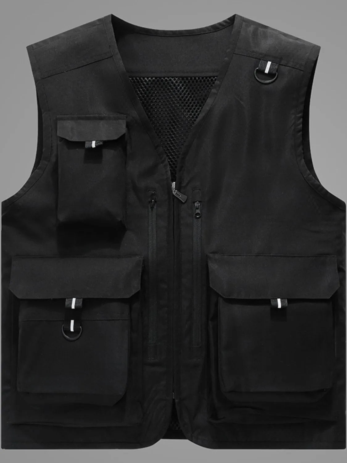 Men's Plus Size Zip Up V-Neck Vest - Premium Men's zip up vest from Trendsi - Just $43.42! Shop now at Handbags Specialist Headquarter