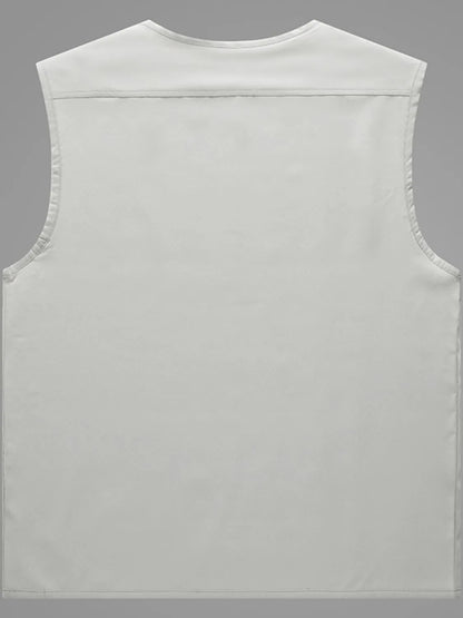 Men's Plus Size Zip Up V-Neck Vest - Premium Men's zip up vest from Trendsi - Just $43.42! Shop now at Handbags Specialist Headquarter
