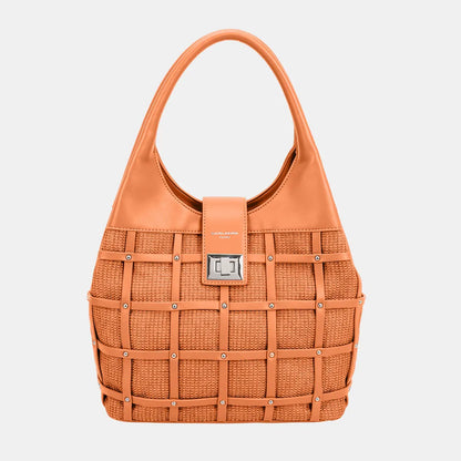 Stylish David Jones Rivet Decor Handbag - Trendsi - Premium Handbags from Trendsi - Just $44.99! Shop now at Handbags Specialist Headquarter