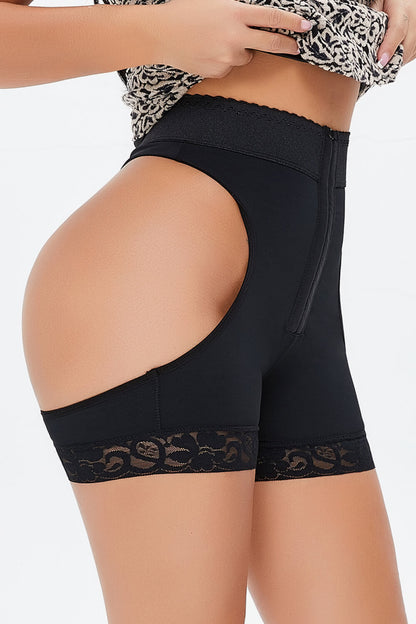 Full Size Cutout Hook-and-Eye Shaping Shorts - Premium Bottoms from Trendsi - Just $34.99! Shop now at Handbags Specialist Headquarter