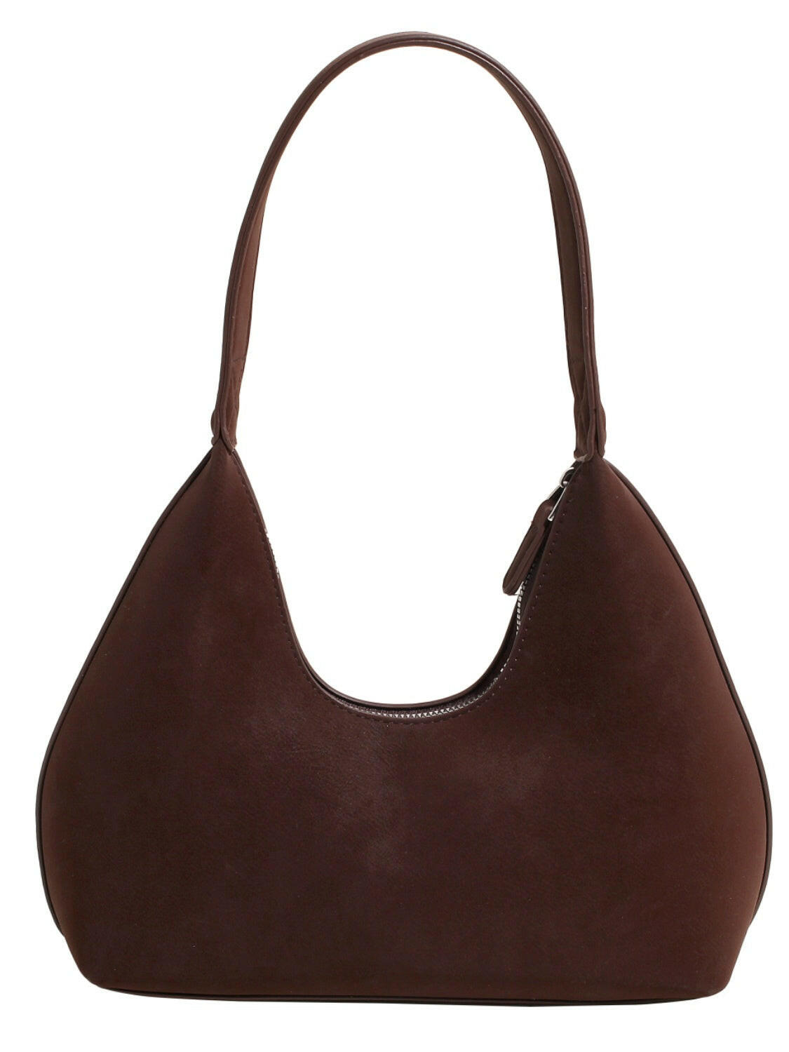 Suede Shoulder Bag with Zip.