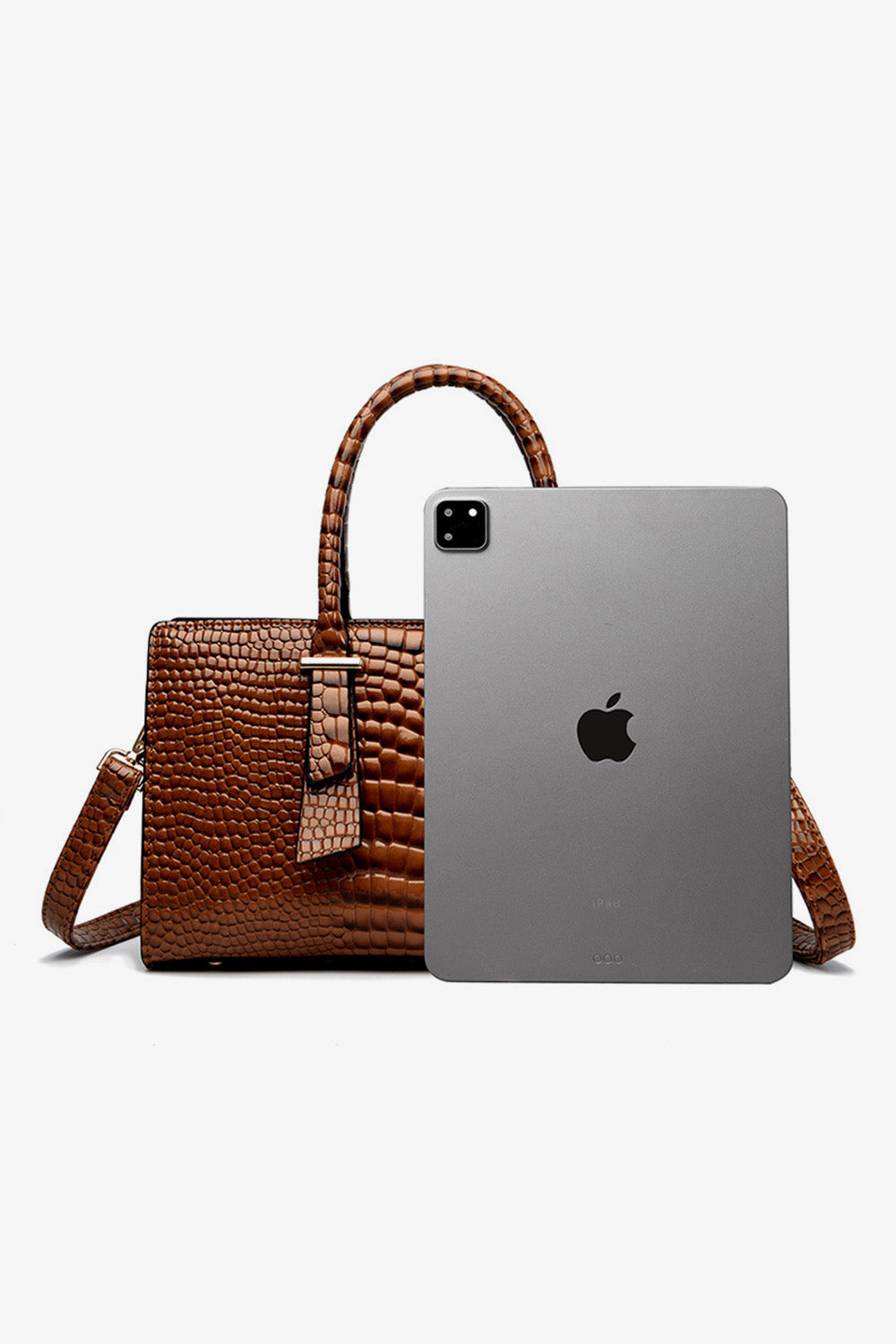 Textured PU Leather Handbag - Premium Handbags from Trendsi - Just $66.99! Shop now at Handbags Specialist Headquarter
