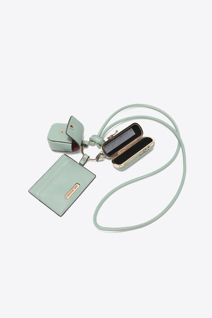Nicole Lee USA Vegan Leather 3-Piece Lanyard Set - Premium Handbags from Trendsi - Just $59.99! Shop now at Handbags Specialist Headquarter