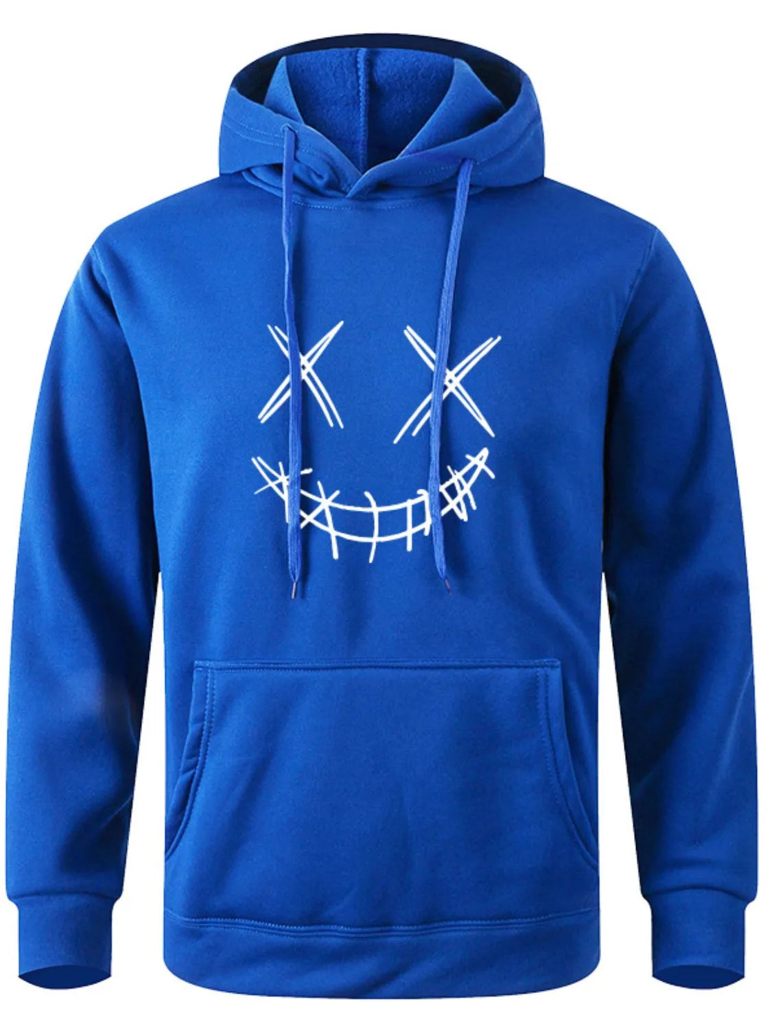 Men's Full Size Drawstring Graphic Long Sleeve Hoodie Plus Size - Premium Men's Sweatshirts from Trendsi - Just $22.56! Shop now at Handbags Specialist Headquarter