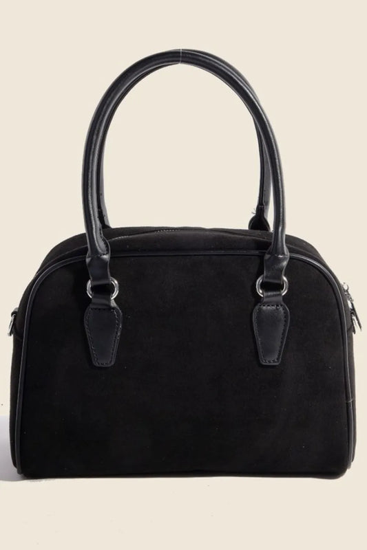 Fame Faux Leather Handle Boxy Handbag - Premium Tote Bag from Trendsi - Just $39.99! Shop now at Handbags Specialist Headquarter