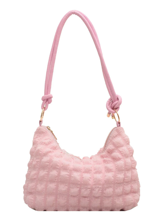 Quilted Bubble Textured Shoulder Bag.