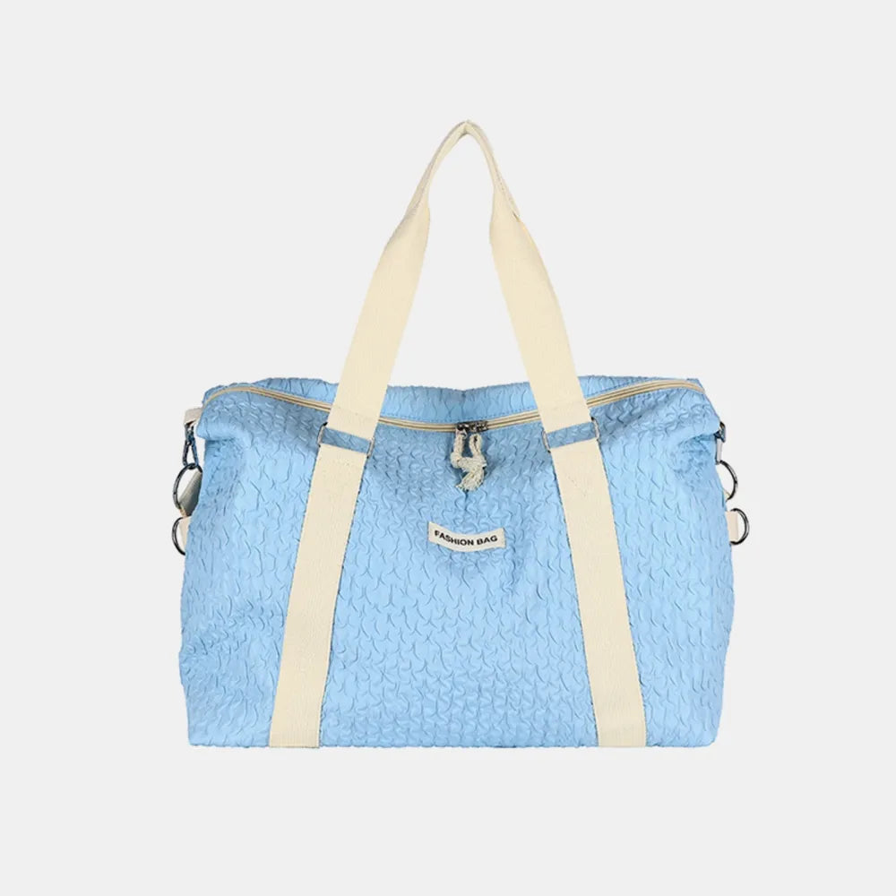 Textured Nylon Travel Bag - Premium travel-bag from Trendsi - Just $44.99! Shop now at Handbags Specialist Headquarter