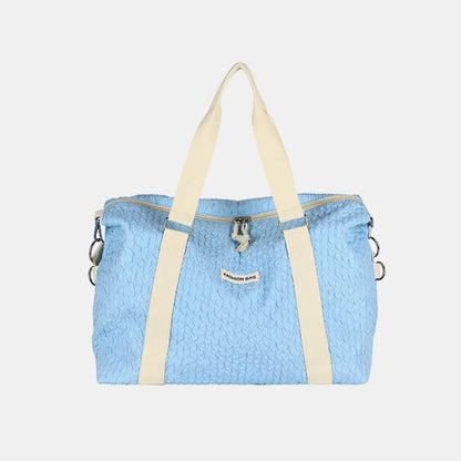 Textured Nylon Travel Bag - Premium travel-bag from Trendsi - Just $44.99! Shop now at Handbags Specialist Headquarter