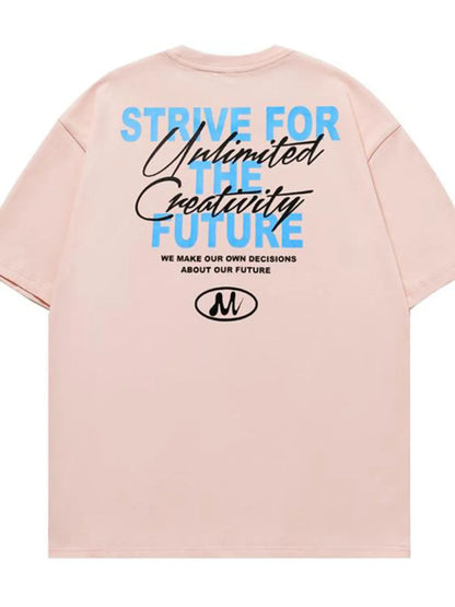 Men's Plus Size Letter Graphic Round Neck Half Sleeve T-Shirt - Premium Men's T Shirt from Trendsi - Just $27.88! Shop now at Handbags Specialist Headquarter