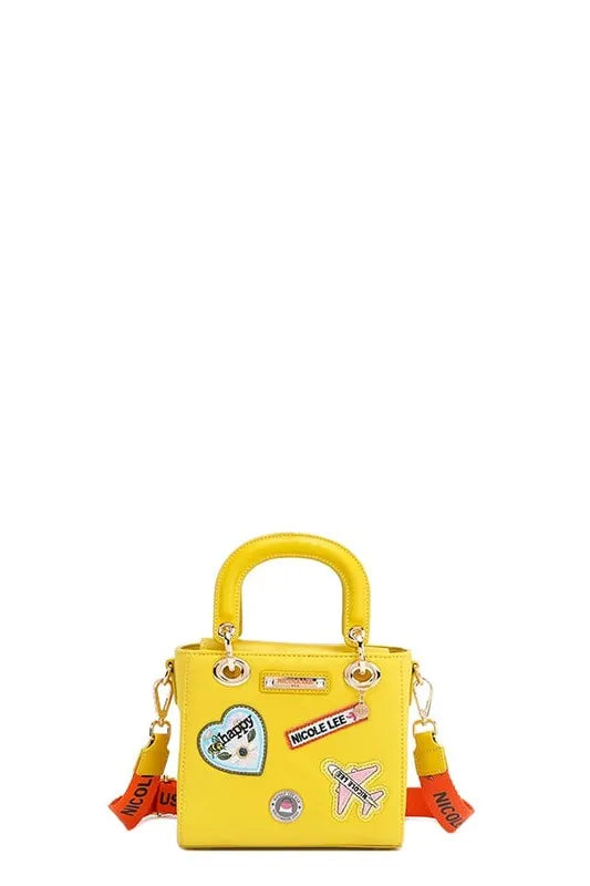Nicole Lee USA Color Patch Handbag with Top Handle - Premium Tote Bag from Trendsi - Just $73.99! Shop now at Handbags Specialist Headquarter