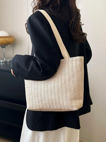 Straw Woven Tote Bag.