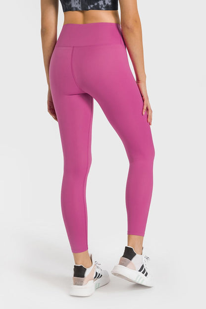 Millennia High Waist Ankle-Length Yoga Leggings - Premium Leggings from Trendsi - Just $62.76! Shop now at Handbags Specialist Headquarter