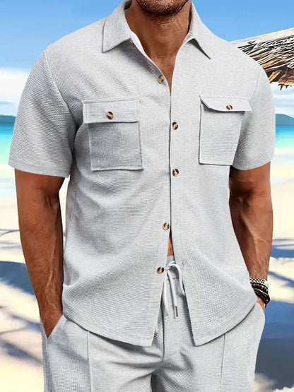 Men's Full Size Button Down Short Sleeve Shirt Plus Size - Premium Men's Shirt's from Trendsi - Just $30.50! Shop now at Handbags Specialist Headquarter