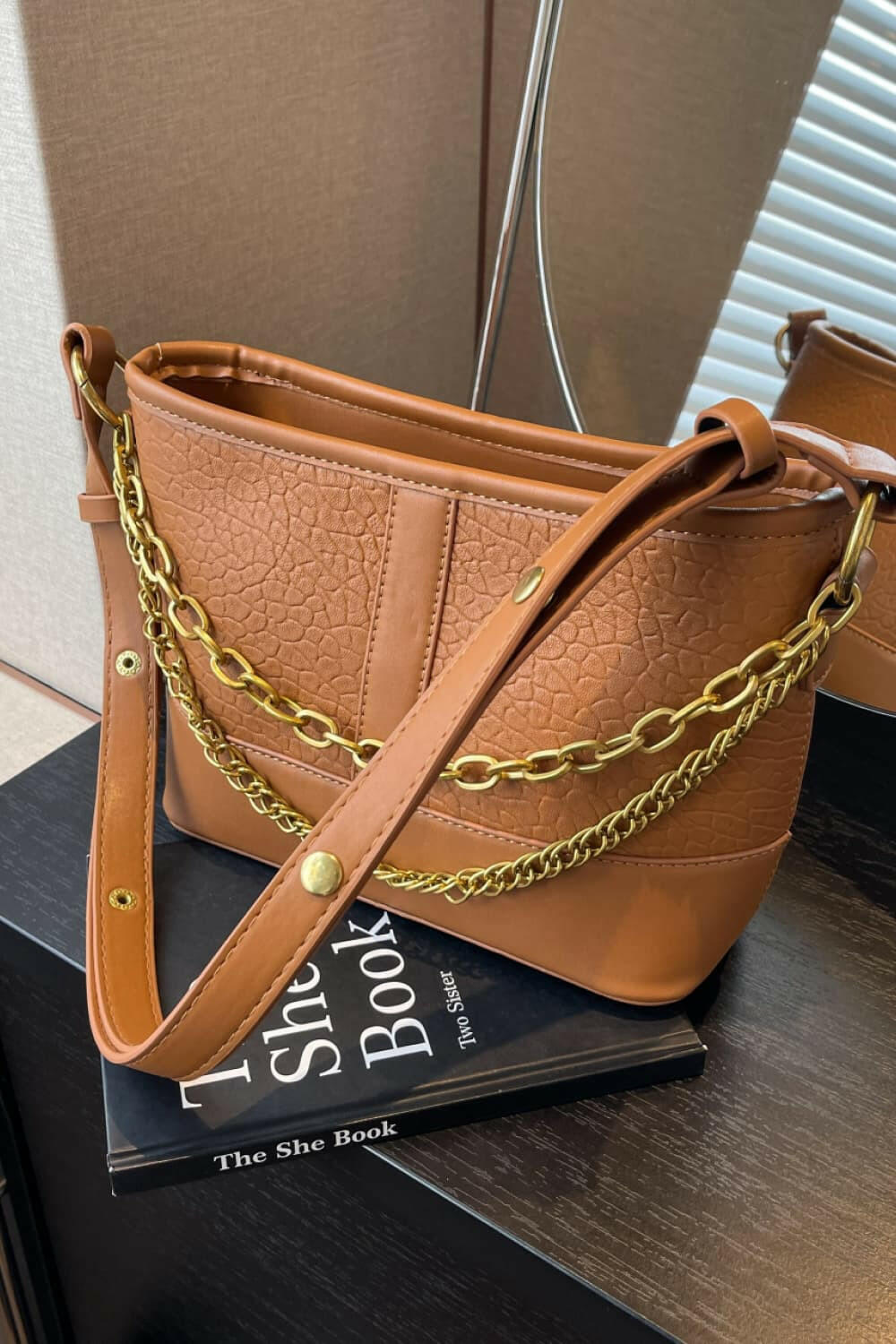 PU Leather Shoulder Bag.