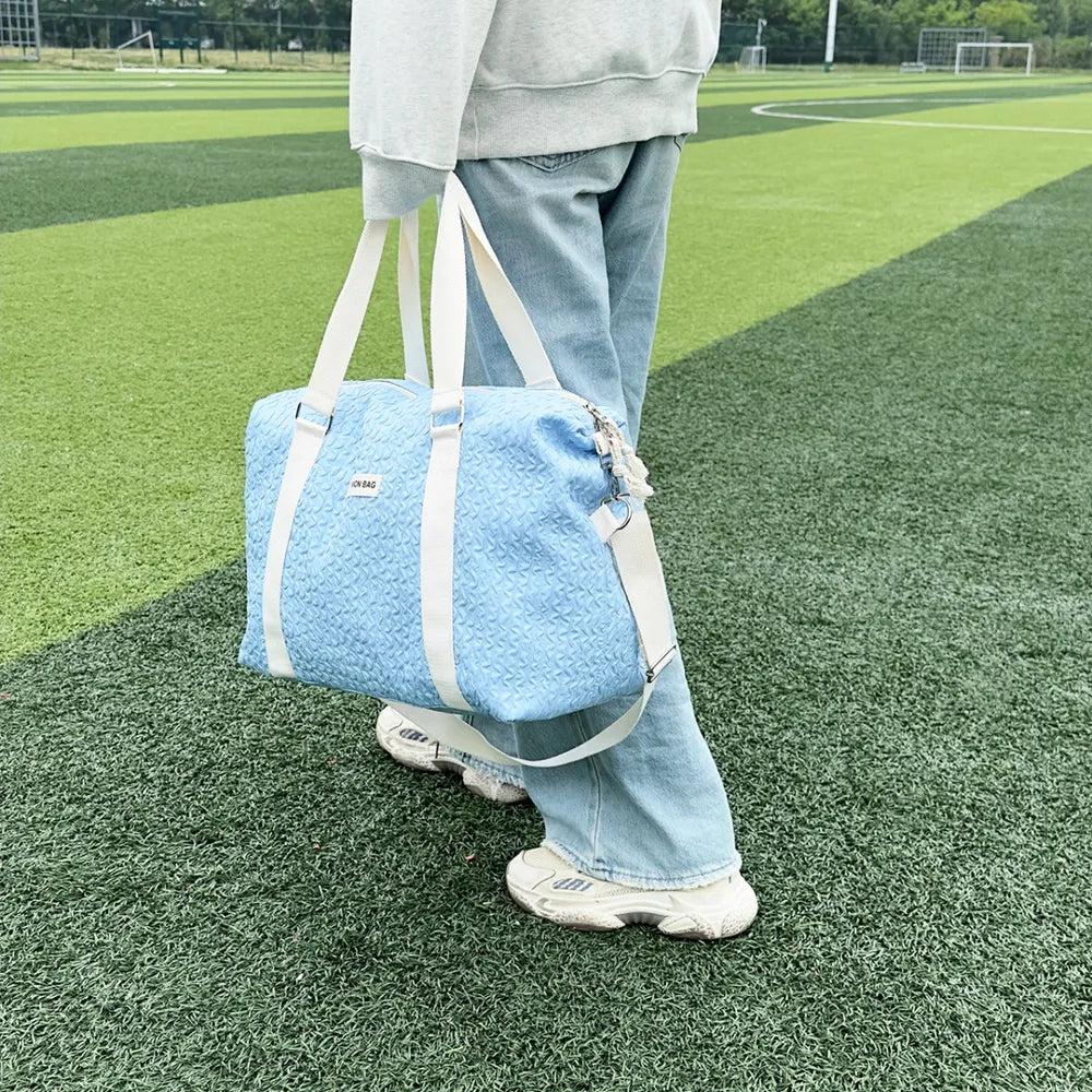 Textured Nylon Travel Bag - Premium travel-bag from Trendsi - Just $44.99! Shop now at Handbags Specialist Headquarter