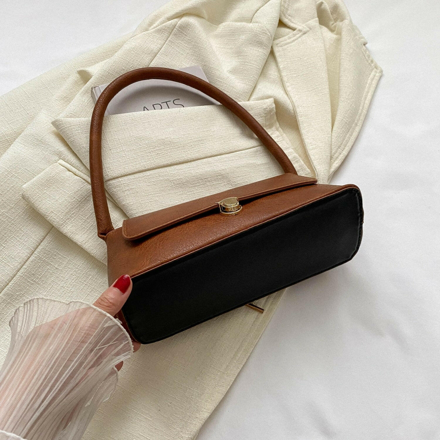 PU Leather Shoulder Bag.