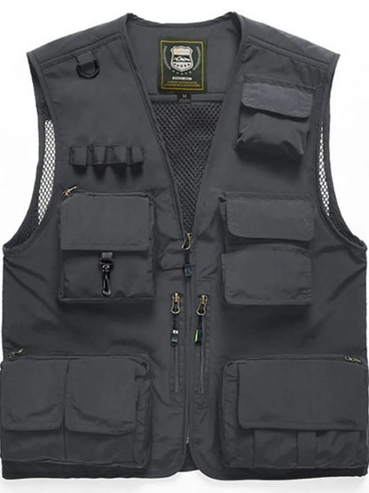 Men's Full Size Mesh  Zip Up Vest Plus Size - Premium  from Trendsi - Just $46.12! Shop now at Handbags Specialist Headquarter