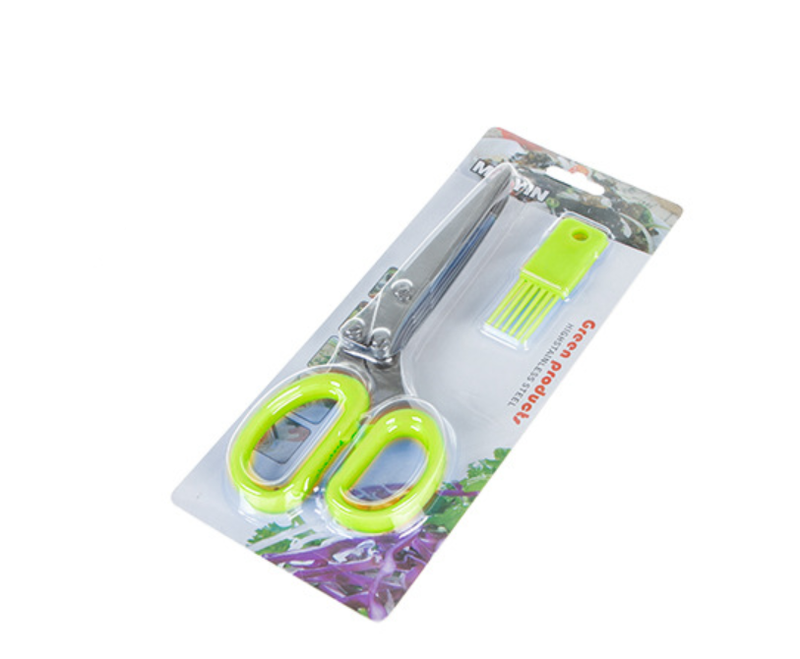 Tainless Steel Multi-function Kitchen Multi-layer Spice Chopped Green Onion Cut Five-layer Scissors - Premium Kitchen Helper from eprolo - Just $15.76! Shop now at Handbags Specialist Headquarter