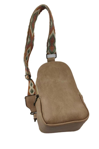 Random Pattern Adjustable Strap PU Leather Sling Bag - Premium Crossbody Bag from Trendsi - Just $32.99! Shop now at Handbags Specialist Headquarter