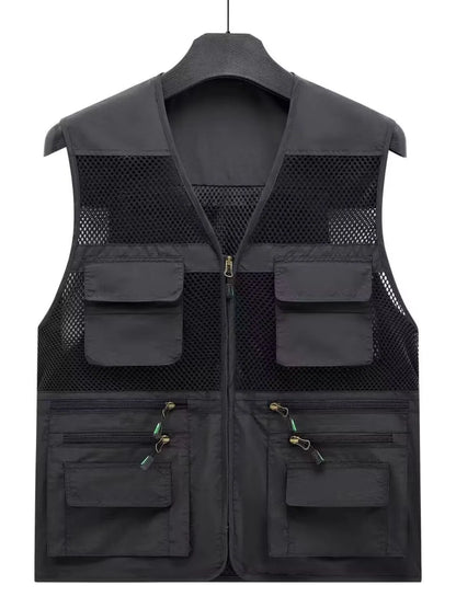 Men's Plus Size Zip Up Mesh Vest - Premium  from Trendsi - Just $45.32! Shop now at Handbags Specialist Headquarter